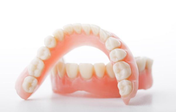 medical denture smile jaws teeth on white background