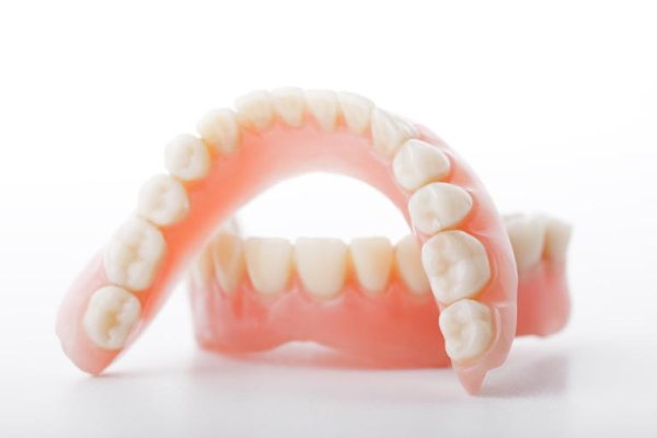 medical denture smile jaws teeth on white background